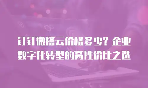 钉钉微搭云价格多少？企业数字化转型的高性价比之选