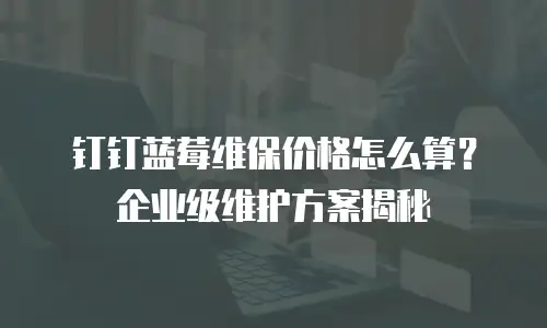 钉钉蓝莓维保价格怎么算？企业级维护方案揭秘