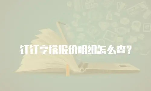 钉钉享搭报价明细怎么查？
