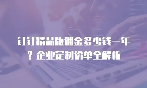 钉钉精品版佣金多少钱一年？企业定制价单全解析