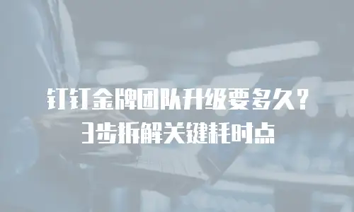 钉钉金牌团队升级要多久？3步拆解关键耗时点