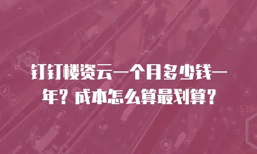 钉钉楼资云一个月多少钱一年？成本怎么算最划算？
