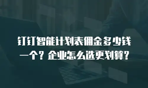 钉钉智能计划表佣金多少钱一个？企业怎么选更划算？