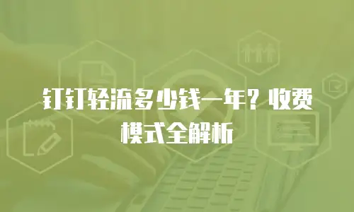 钉钉轻流多少钱一年？收费模式全解析