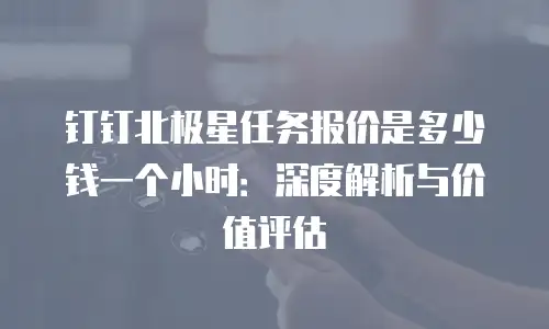 钉钉北极星任务报价是多少钱一个小时：深度解析与价值评估