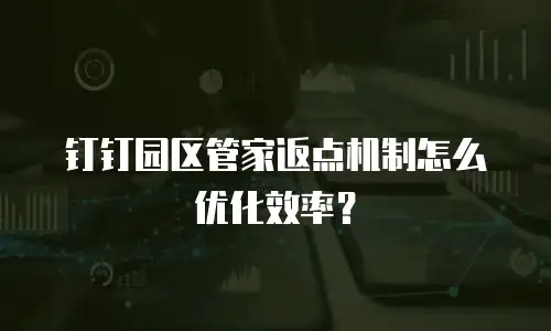 钉钉园区管家返点机制怎么优化效率？