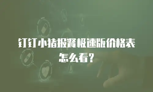钉钉小猪报餐极速版价格表怎么看？