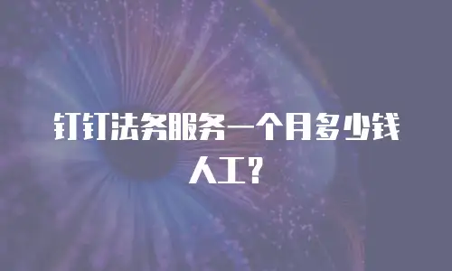 钉钉法务服务一个月多少钱人工？