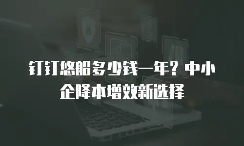 钉钉悠船多少钱一年？中小企降本增效新选择