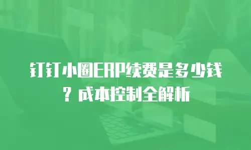 钉钉小圈ERP续费是多少钱？成本控制全解析