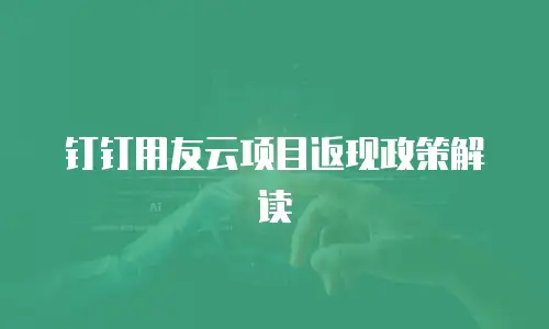 钉钉用友云项目返现政策解读