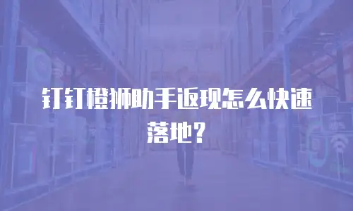 钉钉橙狮助手返现怎么快速落地？
