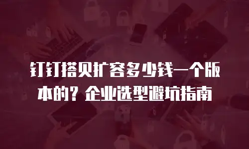 钉钉搭贝扩容多少钱一个版本的？企业选型避坑指南