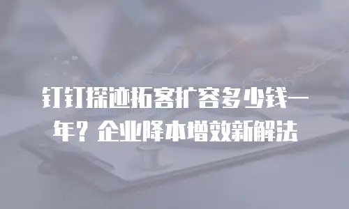 钉钉探迹拓客扩容多少钱一年？企业降本增效新解法