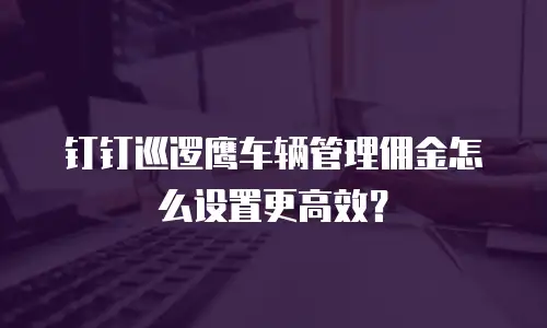 钉钉巡逻鹰车辆管理佣金怎么设置更高效？