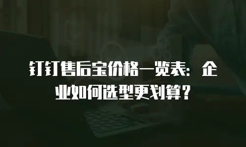 钉钉售后宝价格一览表：企业如何选型更划算？