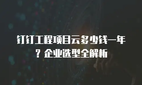 钉钉工程项目云多少钱一年？企业选型全解析