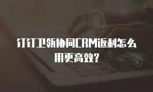 钉钉卫瓴协同CRM返利怎么用更高效？