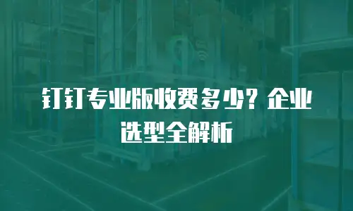 钉钉专业版收费多少？企业选型全解析