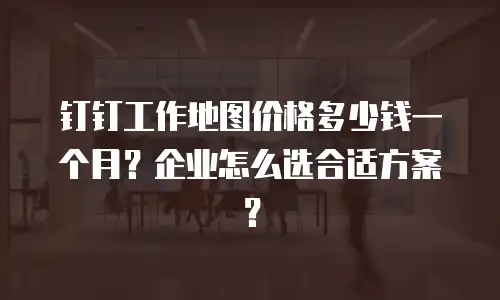 钉钉工作地图价格多少钱一个月？企业怎么选合适方案？