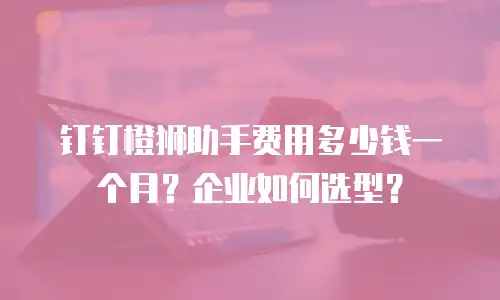 钉钉橙狮助手费用多少钱一个月？企业如何选型？