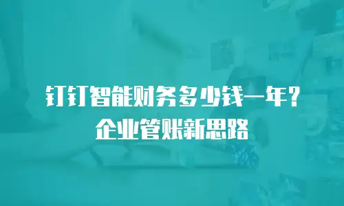 钉钉智能财务多少钱一年？企业管账新思路