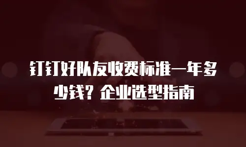 钉钉好队友收费标准一年多少钱？企业选型指南