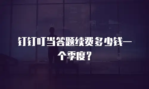 钉钉叮当答题续费多少钱一个季度？