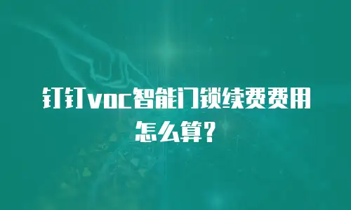 钉钉voc智能门锁续费费用怎么算？