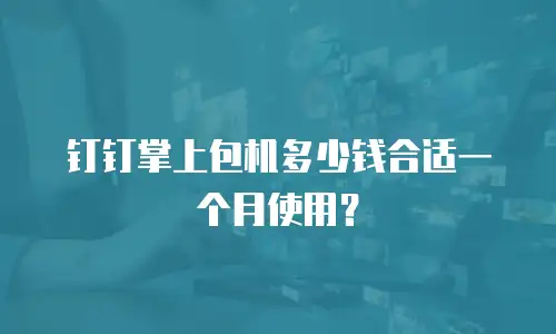 钉钉掌上包机多少钱合适一个月使用？