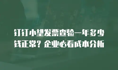 钉钉小望发票查验一年多少钱正常？企业必看成本分析