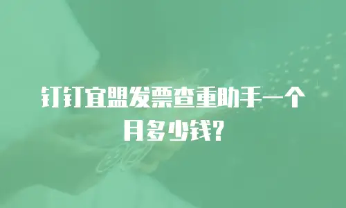 钉钉宜盟发票查重助手一个月多少钱？