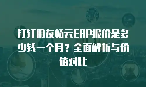 钉钉用友畅云ERP报价是多少钱一个月？全面解析与价值对比