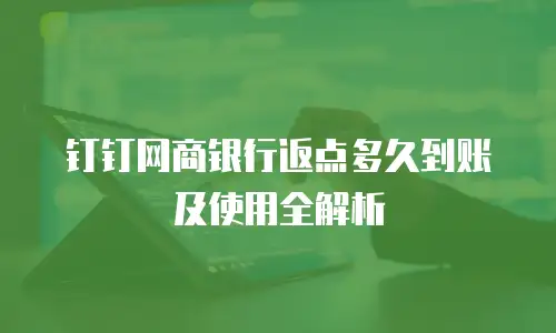 钉钉网商银行返点多久到账及使用全解析