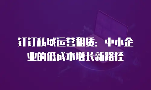 钉钉私域运营租赁：中小企业的低成本增长新路径