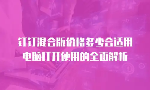 钉钉混合版价格多少合适用电脑打开使用的全面解析