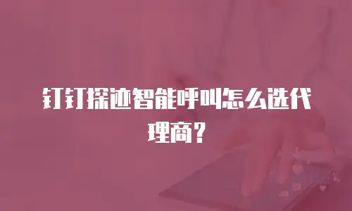 钉钉探迹智能呼叫怎么选代理商？