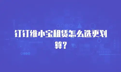 钉钉维小宝租赁怎么选更划算？