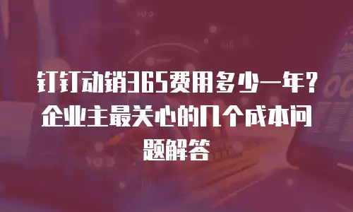 钉钉动销365费用多少一年？企业主最关心的几个成本问题解答