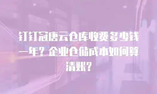钉钉冠唐云仓库收费多少钱一年？企业仓储成本如何算清账？