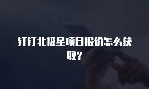 钉钉北极星项目报价怎么获取？