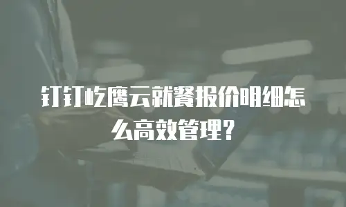 钉钉屹鹰云就餐报价明细怎么高效管理？