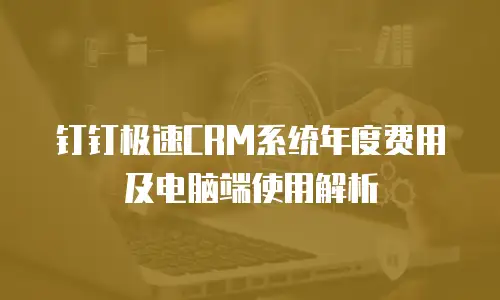 钉钉极速CRM系统年度费用及电脑端使用解析