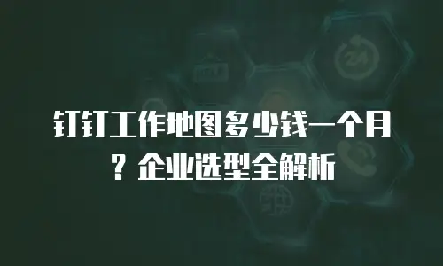 钉钉工作地图多少钱一个月？企业选型全解析