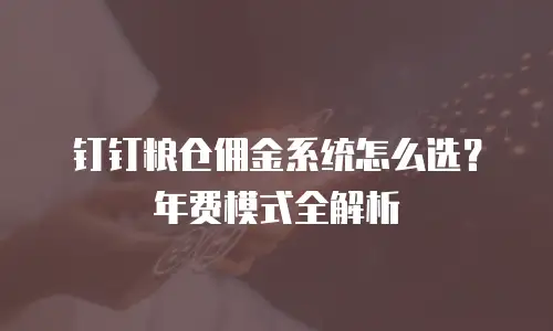 钉钉粮仓佣金系统怎么选？年费模式全解析