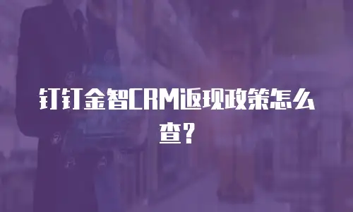 钉钉金智CRM返现政策怎么查？