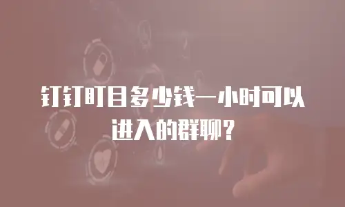 钉钉盯目多少钱一小时可以进入的群聊？