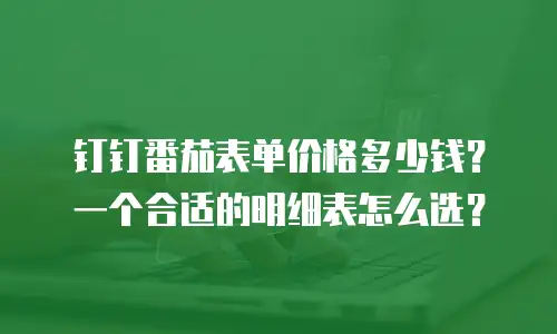 钉钉番茄表单价格多少钱？一个合适的明细表怎么选？