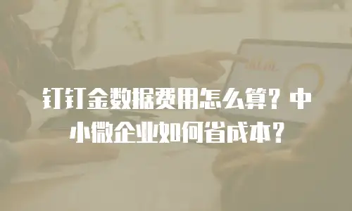 钉钉金数据费用怎么算？中小微企业如何省成本？