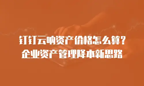 钉钉云呐资产价格怎么算？企业资产管理降本新思路